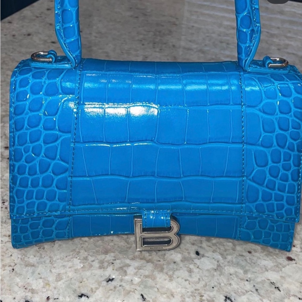 Balenciaga hourglass small croc effect